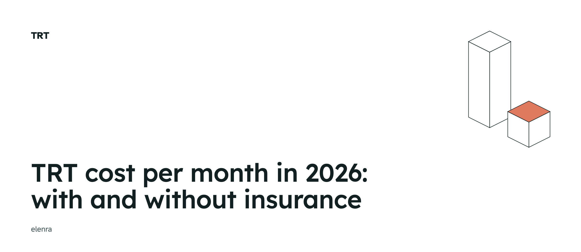 Monthly cost of testosterone replacement therapy in the US in 2026, with and without insurance.